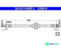 ATE 24.5111-0455.3 Brake hose