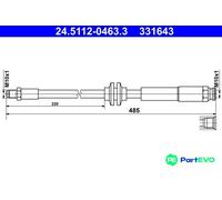ATE 24.5112-0463.3 Brake hose