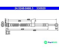 ATE 24.5248-0466.3 Brake hose