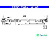ATE 83.8247-0636.3 Brake hose