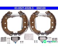 ATE Drum Brake Set 03.0521-0320.3 Pre-assembled for FIAT Doblo 1.2L