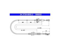 ATE Clutch Cable For Peugeot 107 Citroën C1 2150CR