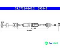 ATE 24.3728-0846.2 Clutch Cable