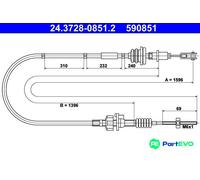 ATE 24.3728-0851.2 Clutch Cable