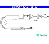 ATE 24.3728-1024.2 Clutch Cable