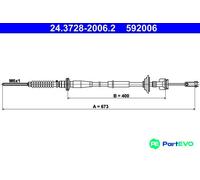 ATE 24.3728-2006.2 Clutch Cable