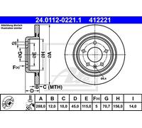 ATE 24.0112-0221.1 Brake disc