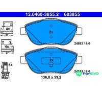 Brake Pad Set, disc brake ATE 13.0460-3855.2 for DS DS 3 (SA_) 1.6 2015-2019