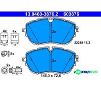 ATE Brake Pad Set 13.0460-3876.2 - Front for PEUGEOT, OPEL, DS, CITROËN, VAUXHALL