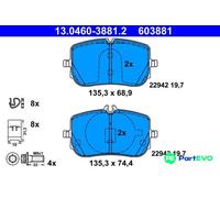 ATE DISC BRAKE BRAKE PAD SET 13046038812 FOR MERCEDES-BENZ