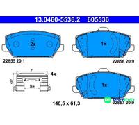 Brake pads 13.0460-5536.2 ATE for HYUNDAI i30 i30 FASTBACK