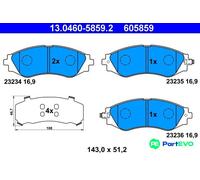 Brake pads 13.0460-5859.2 ATE for CHEVROLET DAEWOO