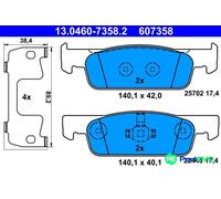 Fits ATE 13.0460-7358.2 BRAKE PADS. DACIA P. LOGAN/SANDERO 0.9-1.6 12- UK Stoc