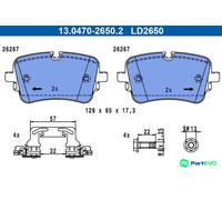 ATE DISC BRAKE BRAKE PAD SET 13047026502 FOR AUDI