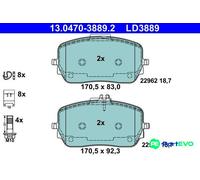 ATE DISC BRAKE BRAKE PAD SET 13047038892 FOR MERCEDES-BENZ