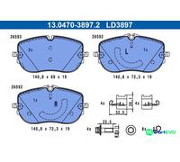 ATE 13.0470-3897.2 Brake pad set