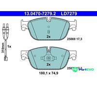 ATE Brake Pad Set 13.0470-7279.2 Disc Brake Fits Citroën C5 III 2.0 HDI 180