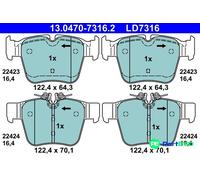 ATE Brake Pads 13.0470-7316.2 - Disc Brake Set for Mercedes-Benz GLC / GLC Coupe