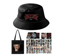 ATE Gift Set, S-K Merchandise K-pop,1 Album Canvas Bag, 1 Hat, 55PCS Cards(Black-B3)