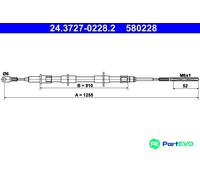 Parking Brake Cable ATE Fits BMW Z3 E36 34411163084