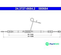 ATE PARKING BRAKE CABLE PULL 24372706842