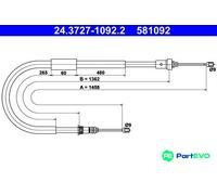 ATE PARKING BRAKE CABLE PULL 24372710922 FOR RENAULT