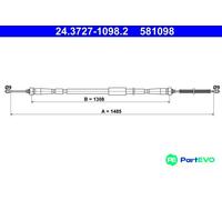 ATE PARKING BRAKE CABLE PULL 24372710982 FOR RENAULT