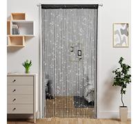 Ateasierlife Door Curtain Fly Screen String Curtains Window Doors Beads Screens Tassel Doorways Blinds Room Divider Kitchen Outdoor Insect Bug Glitter Panel (Black)