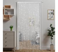 Ateasierlife Door String Curtain Doorway Beads Curtains,Hanging Room Divider Beaded Decor Hippie Glitter Fringe Panel Closet Window Wall Backdrop Doors Sequin Sheer Boho Doors Tassel (White)