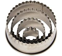 Ateco 1441 Edge Cutters in Graduated Sizes, Stainless Steel, 4 Pc Set, Fluted Round