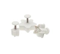 Ateco 1958 Star Plunger Cutters, Set of 3 Sizes, for Cutting Decorations & Direct Embossing, Spring-Loaded Handle, Food Safe Plastic