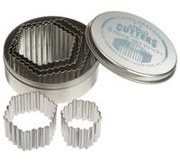 Ateco 5201 Fluted Edge Hexagon Cutters in Graduated Sizes, Stainless Steel, 5 Pc Set