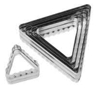 Ateco 52560 Double Sided Triangle Cutters in Graduated Sizes, Fluted & Plain Edges, Stainless Steel, 6 Pc Set