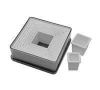 Ateco 5753 Plain Edge Square Cutter Set in Graduated Sizes, Durable, Food-Safe Plastic, 9 Pc Set
