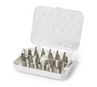 Ateco 782-29 Piece Cake Decorating Set, Includes 26 Stainless Steel Tubes, 1 Standard Coupler, 2 Flower Nails in Hinged Storage Box
