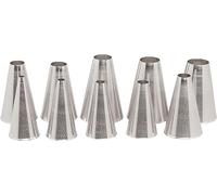 Ateco 810 810-10 Piece Plain Tube Set, Pastry Tips, Sizes 0-9, Stainless Steel, Silver