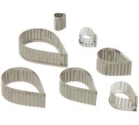 Ateco Fluted Edge Tear Drop Cutters in Graduated Sizes, Stainless Steel, 7 Pc Set
