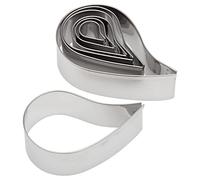 Ateco Fluted Round Cutters in Graduated Sizes, Stainless Steel, Silver, Plain Edge