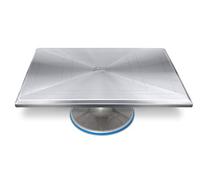 Ateco Revolving Cake Decorating Stand, 614 Rectangle, Aluminum Base, White