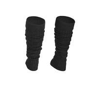 Ateena Cotton Leg Warmers, Rollable Warm and Comfortable Calves Undersuits, Ribbed Fancy Stylish, Extremely Nice Sports Gift, One Size, Black