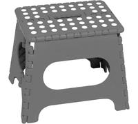 ATEK 10 Inch Heavy Duty Folding Step Stool - Anti Slip Multi-Purpose Foldable Stool for Kitchen, Bathroom, Bedroom, Workplace Lightweight Plastic Step Stool for Children & Adult (Gray Small)