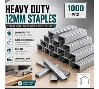 ATEK 1000Pcs Stapler Pins, 12mm Heavy-Duty Steel Staples, Compatible With Standard Staplers, Multipurpose Use For Office, Home