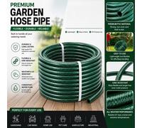 ATEK 100M Reinforced Garden Hose Pipe Heavy Duty PVC Braided 3 Layer Water Hose Kink Free, Leakproof & Burst Resistant Hosepipe Reel in Green Atek Green