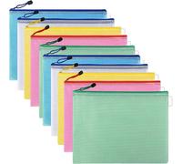 ATEK 10Pcs A4 A5 A6 Plastic Wallets Clear Document Folder Waterproof Mesh Atek Multicolor A4