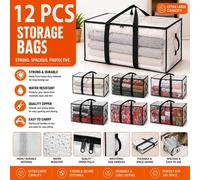 ATEK 12 Pack Moving Boxes & Storage Bags Oversized Packing Bags with Backpack Straps, Zippers & Handles Heavy-Duty for College Dorm in Clear Atek Clear