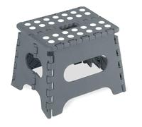 ATEK 13 Inch Heavy Duty Folding Step Stool - Anti Slip Multi-Purpose Foldable Stool for Kitchen, Bathroom, Bedroom, Workplace Lightweight Plastic Step Stool for Children & Adult (Gray Medium)