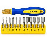 Atek 13 Piece Multi-Bit Screwdriver & Socket Set 4-7mm Diy Repair Tool Kit