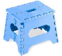 ATEK 15 Inch Heavy Duty Folding Step Stool - Anti Slip Multi-Purpose Foldable Stool for Kitchen, Bathroom, Bedroom, Workplace Lightweight Plastic Step Stool for Children & Adult (Black Medium)