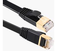 ATEK 15m/ 49.2ft Cat7 Ethernet Cable - High Speed Internet Cable with Plated Rj45 Connectors - SSTP LAN Patch Cord 10Gbps 600MHz Pure Copper Wire Network for Router Modem Gaming PS5 Xbox (Black, 15M)