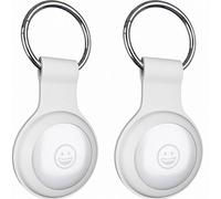 Atek 2 Pack Airtag Holder Protective Tracker Keyring Cases White